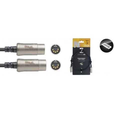 STAGG 1M CABLE MIDI DINm DLX