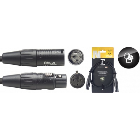 STAGG 1M CBL DMX DLX XLRf-XLRm 3P NR