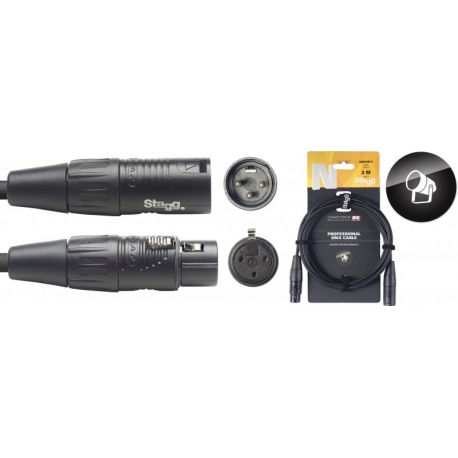 STAGG 3M CBL DMX DLX XLRf-XLRm 3P NR