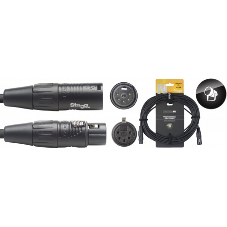 STAGG 15M CBL DMX DL XLRf-XLRm 5P NR