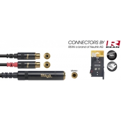 STAGG 10CM CBL Y-ADPT JKfST-2RCAf DL