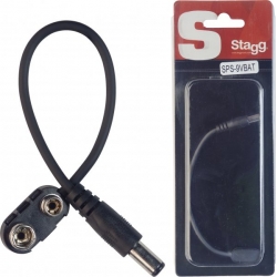 STAGG 15cm CABLE ALIM DC MALE-BAT.9V