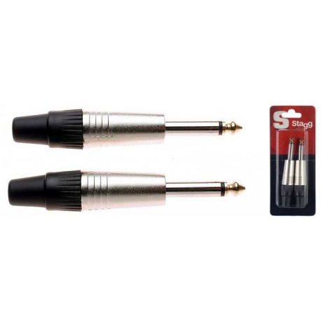 STAGG 2 JACK MALE 6,3 MM TETE OR