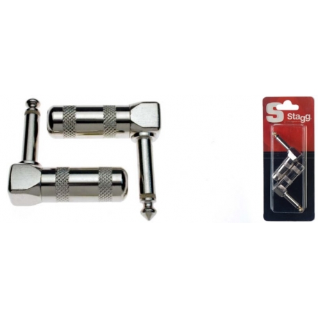 STAGG 2 JACK MALE 6,3mm METAL-COUDE