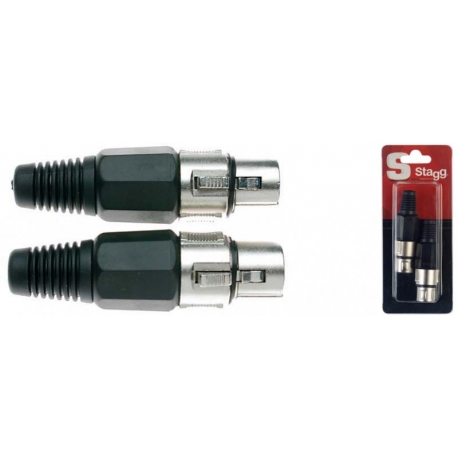 STAGG 2 FICHE XLR FEMELLE PRO-METAL