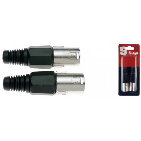 STAGG 2 FICHES XLR MALE PRO-METAL