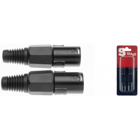 STAGG 2 FICHES XLR MALE PRO-METAL NR