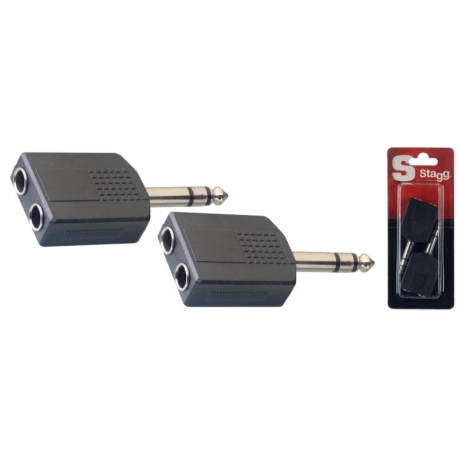 STAGG 2 ADAP.JCK STEREO M/2BLE JCK F