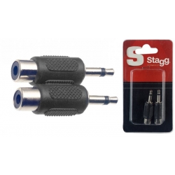 STAGG 2 ADAPT.RCA FEM/MINI JACK MALE