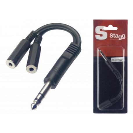 STAGG 1xJCKM STEREO/2xMINI JCKF-0,1M