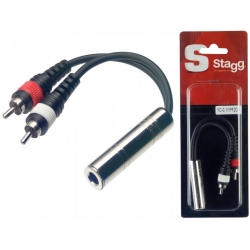 STAGG 1xJACK FEM/2x RCA MALE-0,1 MTS