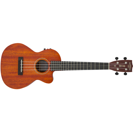 GRETSCH G9121 A.C.E. Tenor Ukulele with Gig Bag, Ovangkol Fingerboard, Acoustic-Cutaway-Electric, Fishman® Kula Pickup, Honey M