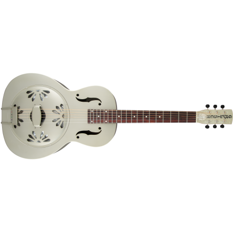 GRETSCH G9201 Honey Dipper™ Round-Neck, Brass Body Biscuit Cone Resonator Guitar, Shed Roof Finish