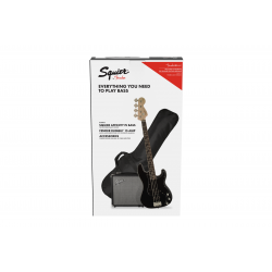 SQUIER Affinity Series™ Precision Bass® PJ Pack, Laurel Fingerboard, Black, Gig Bag, Rumble™ 15 - 230V UK