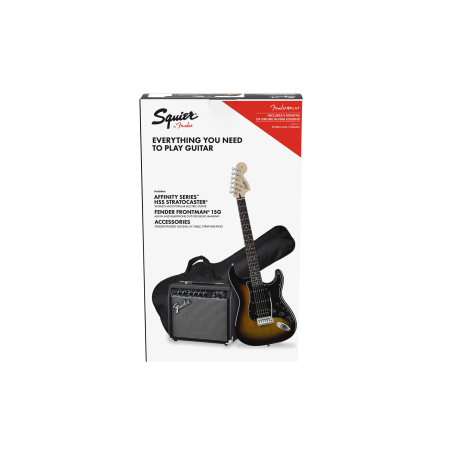 SQUIER Affinity Series™ Stratocaster® HSS Pack, Laurel Fingerboard, Brown Sunburst, Gig Bag, 15G - 230V UK