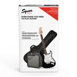 SQUIER Stratocaster® Pack, Laurel Fingerboard, Black, Gig Bag, 10G - 230V EU