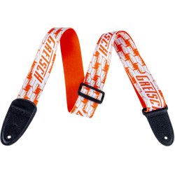 GRETSCH Gretsch® Alternating Orange Penguins Strap, White