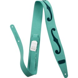 GRETSCH Gretsch® F-Holes Leather Strap, Surf Green and Dark Green, 3"