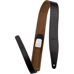 GRETSCH Gretsch® Script Logo Leather Strap, Black, 3"