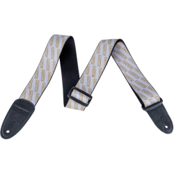 GRETSCH Gretsch® Strap with Gold Logos, White