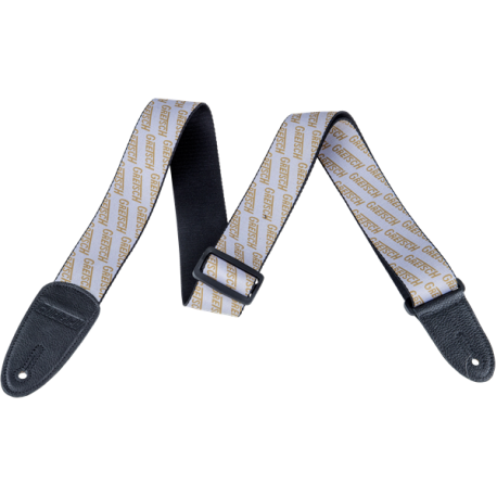 GRETSCH Gretsch® Strap with Gold Logos, White