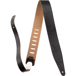 GRETSCH Gretsch® Falcon Logo Leather Strap, Black, 2.5"