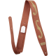 GRETSCH Gretsch® F-Holes Leather Strap, Orange and Tan, 3"
