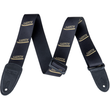 GRETSCH Gretsch® Vibrato Arm Pattern Strap, Black/Gold