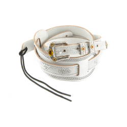 GRETSCH Gretsch® Vintage Tooled Leather Guitar Strap, White