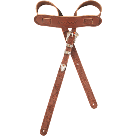 GRETSCH Gretsch® Vintage Tooled Leather Guitar Strap, Walnut
