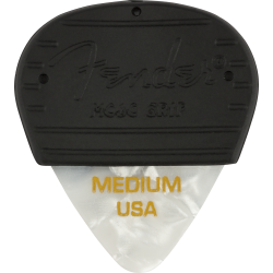 FENDER Mojo Grip Picks, Celluloid, Medium, 3-Pack, White Moto