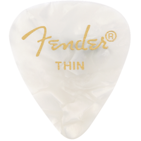 FENDER Premium Celluloid 351 Shape Picks, Thin, White Moto, 144-Pack