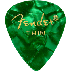 FENDER Premium Celluloid 351 Shape Picks, Thin, Green Moto, 144-Pack