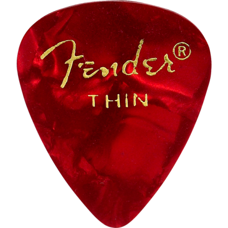 FENDER Premium Celluloid 351 Shape Picks, Thin, Red Moto, 144-Pack