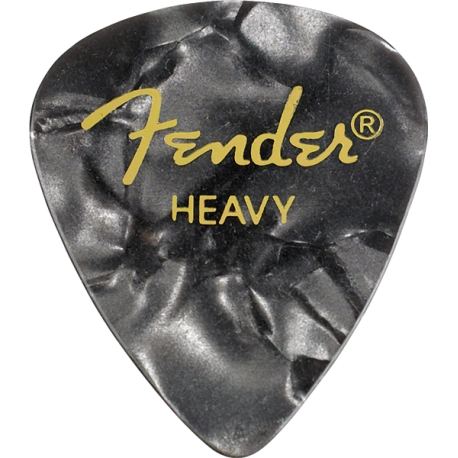 FENDER Premium Celluloid 351 Shape Picks, Heavy, Black Moto, 144-Pack