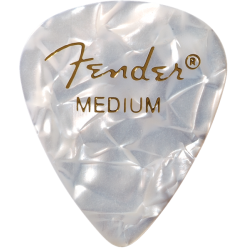 FENDER Premium Celluloid 351 Shape Picks, Medium, White Moto, 144-Pack