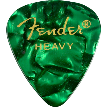 FENDER Premium Celluloid 351 Shape Picks, Heavy, Green Moto, 144-Pack