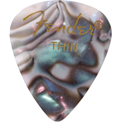 FENDER Premium Celluloid 351 Shape Picks, Thin, Abalone, 12-Pack