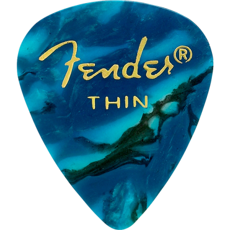 FENDER Premium Celluloid 351 Shape Picks, Thin, Ocean Turquoise, 12-Pack