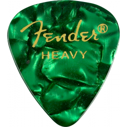 FENDER Premium Celluloid 351 Shape Picks, Heavy, Green Moto, 12-Pack