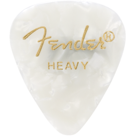 FENDER Premium Celluloid 351 Shape Picks, Heavy, White Moto, 12-Pack