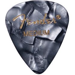 FENDER Premium Celluloid 351 Shape Picks, Medium, Black Moto, 12-Pack