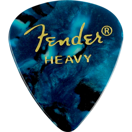FENDER Premium Celluloid 351 Shape Picks, Heavy, Ocean Turquoise, 12-Pack