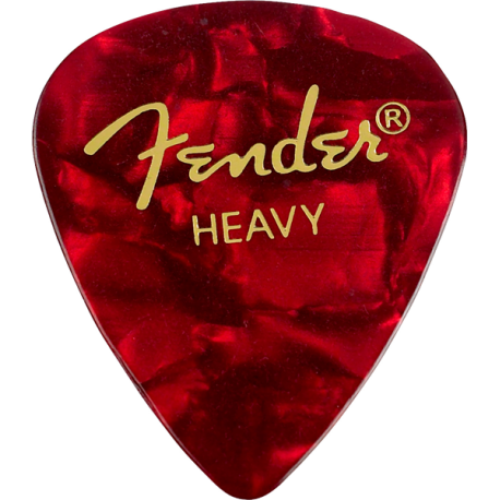 FENDER Premium Celluloid 351 Shape Picks, Heavy, Red Moto, 12-Pack