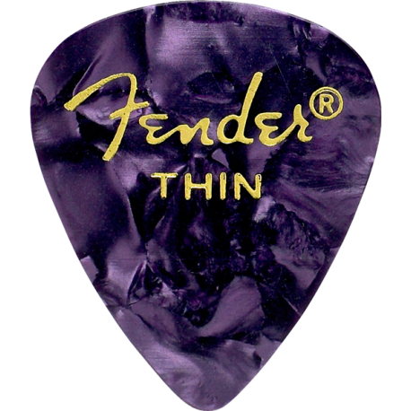 FENDER Premium Celluloid 351 Shape Picks, Thin, Purple Moto, 12-Pack