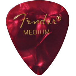 FENDER Premium Celluloid 351 Shape Picks, Medium, Red Moto, 12-Pack