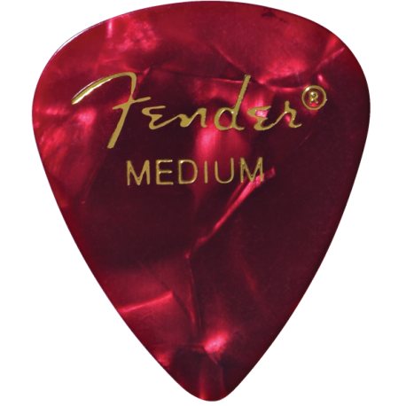 FENDER Premium Celluloid 351 Shape Picks, Medium, Red Moto, 12-Pack