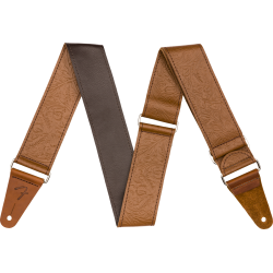 FENDER Tooled Leather Guitar Strap, 2", Brown