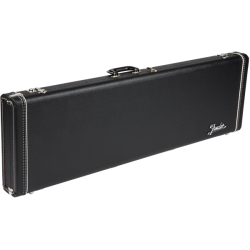 FENDER G&G Deluxe Jazz Bass® Hardshell Case, Black with Orange Plush Interior, Fender® Amp Logo