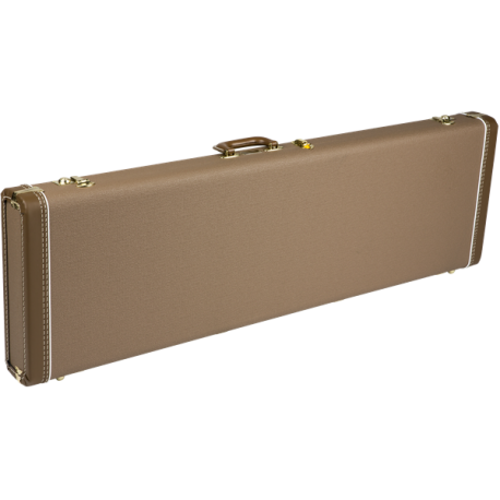 FENDER G&G Deluxe Precision Bass® Hardshell Case, Brown with Gold Plush Interior